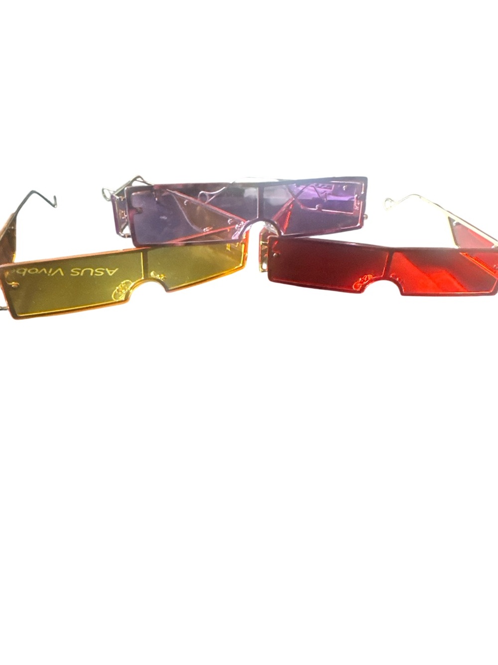 FASHION SUNGLASSES ❤️💜💛 Rectangular Tinted ‼️‼️PICK 1 ‼️‼️- Yellow, Pink, Red - Picture 2 of 6